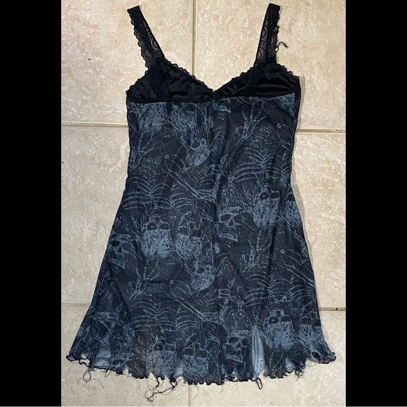 SOLD - New Without Tags - Distressed Mesh Zombie Lace Cami Mini Dress - Picture 6 of 8
